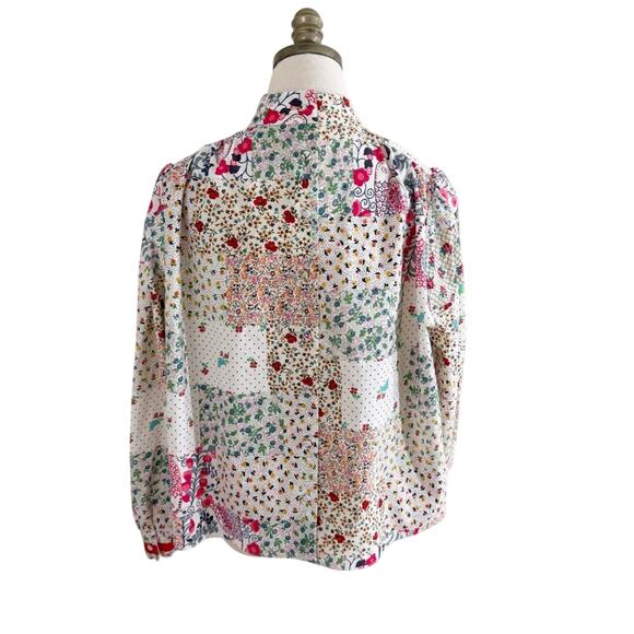 Hunter Bell Multicolor Patchwork Print Long Sleeve Blouse Women's Size Small EUC - Picture 5 of 8